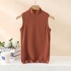 Chaleco cálido de terciopelo alemán para mujer otoño e invierno cortavientos cuello semi alto moda base interior chaleco combinable se puede usar afuera