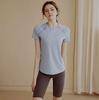 Camiseta Esportiva de Secagem Rápida Manga Curta Feminina Verão Fina Roupas de Yoga Modelagem Justa Emagrecedora Corrida Costura em Malha Top Fitness