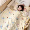 Manta Toalla de Clase A para Bebés y Niños, Manta de Punto de Algodón para Sofá, Manta de Siesta, Manta para Aire Acondicionado para Estudiantes de Primaria, Manta de Cama