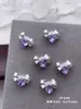Accesorios de Arte para Uñas de Moño Nuevos y de Moda Diamante Morado Plateado Lujo Ligero Mariposa Corazón Oso 3D Accesorios para Uñas Portátiles