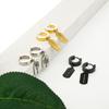 Estilo K del Hip-Hop Original Hoja Acero de Titanio Personalizado Punk Pendientes de Hebilla para Oreja Hombres Accesorios Transfronterizos Mujeres Ebaywish