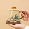 Tazas de Juego de Té Cultural y Creativo de la Ciudad Prohibida, Regalo Souvenir de Mil Millas de Montañas y Ríos, Taza de Té, Taza con Logo, Regalo para Líderes y Ancianos