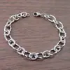 Pulseira de Aço Inoxidável Cruzada com Elo de Rosca 18K Corrente com Anel O Grande Interligado Corrente com Círculo Irregular Embossado Pulseira Masculina