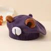 Estilo Coreano Primavera Otoño Lindo Dulce Boina Sombrero Dibujo Animado Oso Pequeño Sombrero Niños Súper Lindo Unisex Lana Tejida Sombrero Venta al por Mayor