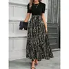Vestido Floral Elegante e Fashionável de Cintura Alta para Mulheres Europeias e Americanas - AliExpress Cross-border