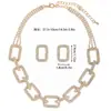 El Set de Pendientes y Collar de Cadena con Pedrería Más Vendido de Amazon Diseño Europeo y Americano Transfronterizo Set de Dos Piezas Cuadrado de Diamante Completo