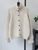 Nuevo Suéter Abrigo Casual Coreano Elegante con Cuello Alto para Otoño/Invierno 2026 Cárdigan de Punto Casual Versátil Adelgazante para Mujer