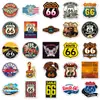 50 Piezas de Pegatinas Creativas Estilo Retro Geniales y Personalizadas de la Ruta 66, Caja de Almacenamiento, Taza Térmica, Audífonos, Pegatinas Impermeables