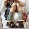 Cobre-botas curtos femininos, Protetores de tornozelo de lã tricotada, Estilo japonês moderno, Estilo de balé