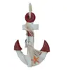 Ancla Decorativa Azul Completo de 32 cm Mediterránea Decoración del Hogar Pared Decorativa Barra Decorativa Cafetería Tienda Ancla de Barco Decorativa