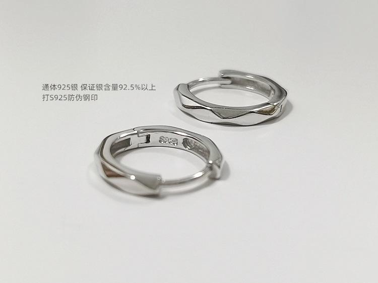 EH601753菱形刻面素银耳扣