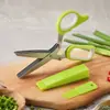 Tijeras para Cebolla de Cinco Capas Transfronterizas Yangjiang con Cepillo y Estuche de Almacenamiento, Tijeras Multifuncionales para Cebolla de Acero Inoxidable de Grado Alimenticio
