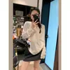 Talla Extra Estilo Perezoso Delgado Manga Larga Mujer Holgado Moda Cubierta Sensación Relajada Top