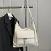 Bolso Tote Retro de Hombro de Gran Capacidad para Mujer 2025 Color Puro Nuevo Trendy Estudiante Clase Trabajo Ropa Bolso Cruzado Simple