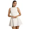 Novo vestido feminino de cor sólida sem mangas, moda francesa elegante, para o trabalho, estação independente da Amazon Europa e América