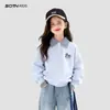 Sudadera Casual para Niñas 2026 Primavera Nueva Elegante Ropa Infantil para Niños Mayores, Conjunto Falso de Dos Piezas, Top Infantil de Primavera y Otoño