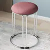 Taburete Redondo Metálico de 46 cm de Alto, Taburete de Comedor Apilable, Tapicería Suave de Cuero Aceitado, Engrosado y Reforzado, Taburete Redondo para el Hogar, Taburete Redondo para Oficina