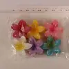 Nuevo pasador de pelo acrílico de frangipani de colores, pinza de flor, accesorio para el cabello elegante y sofisticado para mujer, pinza de tiburón lateral