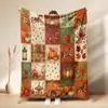 Venta Caliente de Otoño Estampado de Calabaza Manta de Siesta Cosecha Acción de Gracias Hogar Manta de Franela Polar Personalización