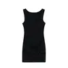 Vestido Quadrado Sem Mangas Estilo Americano Spice Girl Cintura Marcada Primavera Novo Justo Sexy Colete Saia de Quadril para Mulheres