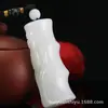 Adorno Portátil de Pixiu de Jade Blanco Imitación Hetian Hecho de Material Mongol, Pieza Portátil del Dios de la Riqueza, Talla de Jade al por Mayor para Fuentes de Transmisión en Vivo