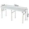 Mesa Plegable de Acero Inoxidable Engrosado Mesa de Comedor Rectangular para el Hogar Banco de Trabajo Comercial Mesa para Puesto de Mercado Nocturno para Barbacoa al Aire Libre
