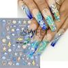 Adesivos de Unhas Novos Transfronteiriços Ins Verão Vento do Oceano 5D Em relevo Estrela-do-mar Estéreo Água-viva Concha Adesivos para Unhas