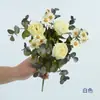 Flores Artificiales, Rosas para Decoraciones de Boda, Ramos de Manzanilla Burbuja, Flores Artificiales con Bordes Quemados, Rosas Burbuja