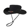 Nuevos Sombreros de Pescador Bordados para Exteriores para Hombres y Mujeres Estilo Camping Montañismo Sombreros Parasol Pesca Protección Solar Serie Sombrero Vaquero Occidental