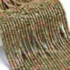 2x4mm Piedra Natural Flor Verde Tubo Espaciador Cuentas Corte Recto Cilíndrico Cuentas de Ábaco Cuentas Sueltas Cuentas de Rueda Cuentas Espaciadoras Cuentas Planas DIY