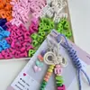 Cuentas de Letras Color Macron Acrílico Agujero Grande Cuerda para Teléfono Móvil Calzado Casual con Cuentas Letras Inglesas Accesorios de Cadena para Teléfono Móvil