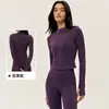 Jaqueta de Yoga Plus Veludo Transfronteiriça Feminina Gola Alta Zíper Completo Controle da Barriga Emagrecimento Fitness Manga Longa Bloqueio de Temperatura Jaqueta Esportiva