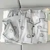 Pijama casual masculino para primavera e outono, algodão nuvem, manga longa e calça comprida, corte solto, adequado para usar ao ar livre, conjunto para casa, atacado transfronteiriço