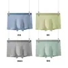 Calzoncillos tipo bóxer sin costuras para hombre, talla grande, extendidos, antirozaduras, con estampado, shorts deportivos de algodón puro transpirables