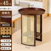 Mesa de Centro de Ratán, Mesa Lateral para Sofá de Sala de Estar, Mesa de Esquina, Mesita de Noche, Mesa Pequeña Creativa para Balcón, Gabinete Lateral, Mesa Pequeña de Estilo Japonés