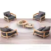 Sofá de teca para exteriores, hotel de ocio, terraza exterior, jardín, patio, villa, muebles, mesa de centro de madera maciza anticorrosión, combinación