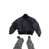Chaqueta Corta de Algodón Estilo Piloto Tendencia 2024 Abrigo de Algodón con Cuello Alto Streetwear Masculino Silueta Gruesa Chaqueta de Béisbol No Voluminosa