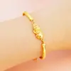 Novo Pulseira Pixiu Banhada a Ouro para Boa Sorte, Pulseira Pixiu de Ouro de Areia Vietnamita Imitação para Mulheres, Popular em Transmissões Ao Vivo, Não Desbota Facilmente