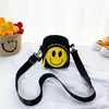 Bolsa Infantil Dibujo Animado Cara Sonriente Linda Lona Bolso de Hombro Estiloso Niña Niño Pequeño Bolso Cruzado Mini Almacenamiento Personalizado