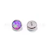 Aretes de Ópalo con Borde de Titanio F136, Clavos para Ombligo, Clavos para Labio, Joyería para Piercings de Aleación de Titanio G23, Clavos para Cartílago de la Oreja, Clavos para Lengua, Clavos Incrustados