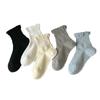Primavera y verano nuevos calcetines cortos todo en uno de madera de color sólido con orejas de tacón de talla grande para mujer miu girl calcetines de encaje