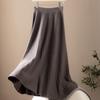 Saia de Cashmere para Mulheres 100% Cashmere Puro Versátil Elegante Saia Evasê Simples Cor Lisa Saia de Malha