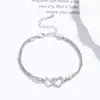 Pulsera Love Chopin para Mujer de Plata 925 con Corazones Entrelazados Pulsera de Moda Ins Elegante Diseño de Nicho Joyería