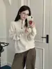 [Estilo Vintage Old Money] Suéter de Punto Trenzado 100% Lana con Media Cremallera y Manga Larga para Mujer, Prendas de Punto Versátiles Otoño/Invierno 2026