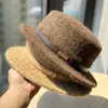 Gorro de lana estilo británico vintage para mujer, elegante para salidas de otoño e invierno, sombrero retro francés de ala plana, exquisito color liso para ir de compras