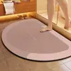 Alfombrilla de Piso de Tierra de Diatomeas de Color Sólido Minimalista para Baño y Tocador, Absorbente de Agua, Resistente a la Suciedad, Antideslizante, Felpudo Anticaídas