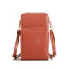 MADLEY nuevo bolso para teléfono móvil moda multifuncional tres capas cremallera monedero PU color sólido gran capacidad hombro bandolera pequeña