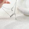 Collar de Serpiente Original Femenino Plata Esterlina S925 Nuevo Nicho Chino Sentido de Alta Gama Borla de Serpiente Combinable Cadena Clavicular del Zodíaco