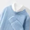 Novo suéter masculino 100% lã para outono e inverno, pulôver solto de gola redonda, malha casual plus size para negócios