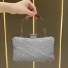 Bolso de Mano Nuevo Estilo Socialité con Pedrería Moda Elegante Lujo Ligero Bolso de Mano Fiesta de Noche Banquete Cadena Cruzada Bolso para Mujer
